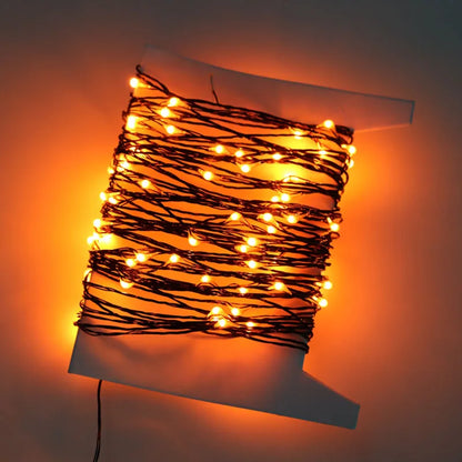 10M 100 LED Lights Decoration Halloween Black Wire Orange Purple Color Halloween Decoration Fairy Lights for Home Decor - Novo Fusion
