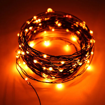 10M 100 LED Lights Decoration Halloween Black Wire Orange Purple Color Halloween Decoration Fairy Lights for Home Decor - Novo Fusion