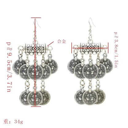 Color Crystal Coin Tassel Choker Necklace Earrings For Women Turkish Afghan Dress Indian Clothes Traditional Ethnic Jewelry Set Novo Fusion - Chic Essentials for Life's Canvas