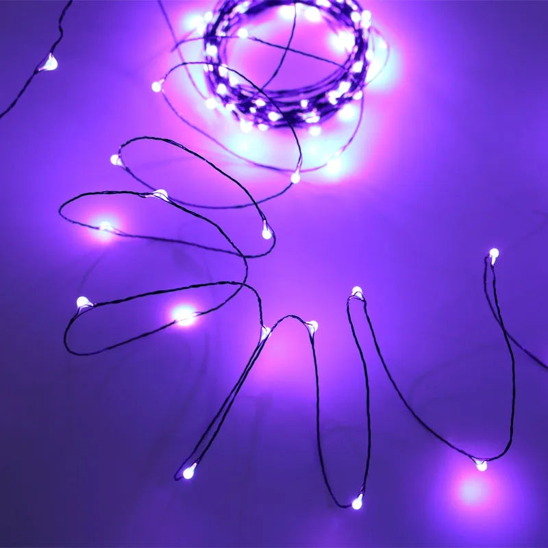 10M 100 LED Lights Decoration Halloween Black Wire Orange Purple Color Halloween Decoration Fairy Lights for Home Decor - Novo Fusion