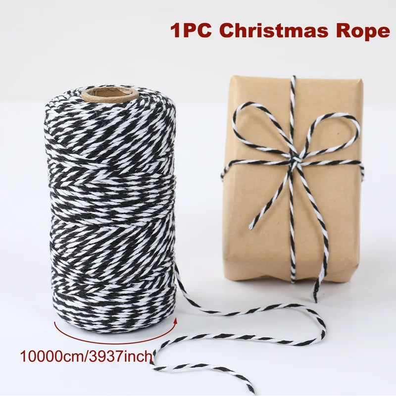 Christmas Wrapping String Rope Merry Christmas Decoration For Home 2024 Navidad Natal Noel Gift Box Packaging Rope New Year 2025 - Novo Fusion
