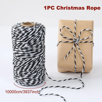 Christmas Wrapping String Rope Merry Christmas Decoration For Home 2024 Navidad Natal Noel Gift Box Packaging Rope New Year 2025 - Novo Fusion