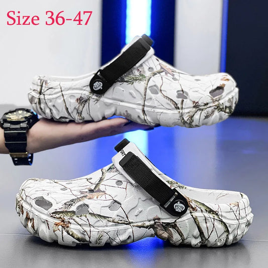 36-47 Summer Couples Sandals Men Outdoor Garden Clogs Hole Male Casual Shoes Fashion Water Shoes Comfort Home Soft Slippers - Novo Fusion