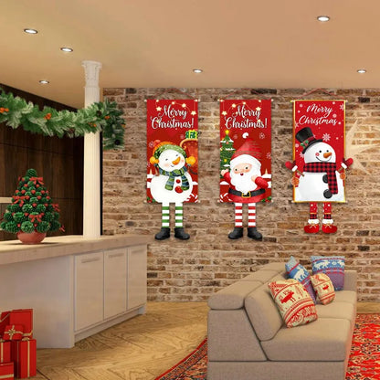Santa Claus Hanging Flag Merry Christmas Decorations For Home 2024 Christmas Ornaments Navidad Natal Xmas New Year Gifts 2025 - Novo Fusion
