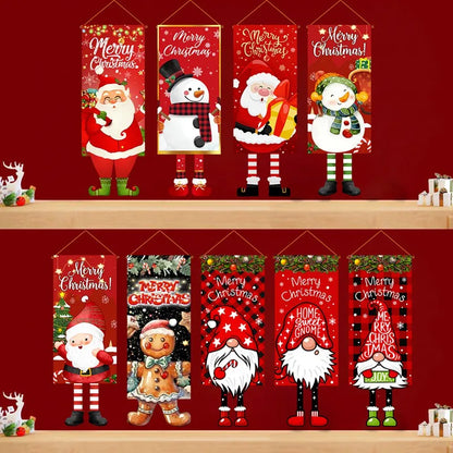 Christmas Hanging Flag Decoration Merry Cristmas Decor for Home 2024 Hanging Flag Xmas Ornament Navidad Natal New Year Gift 2025 - Novo Fusion