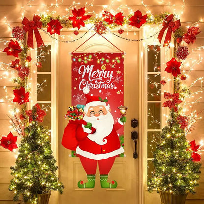 Santa Claus Hanging Flag Merry Christmas Decorations For Home 2024 Christmas Ornaments Navidad Natal Xmas New Year Gifts 2025 - Novo Fusion