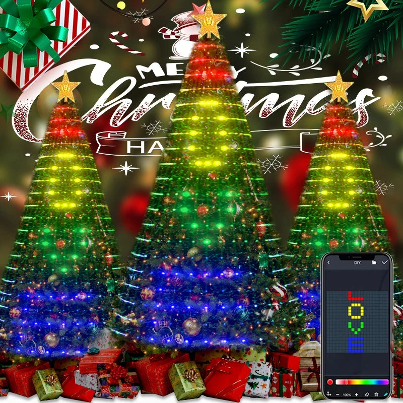 Christmas Tree Lights Application DIY Lmage LED RGB IC String Light Bluetooth Control LED Christmas Decorations 2024 - Novo Fusion