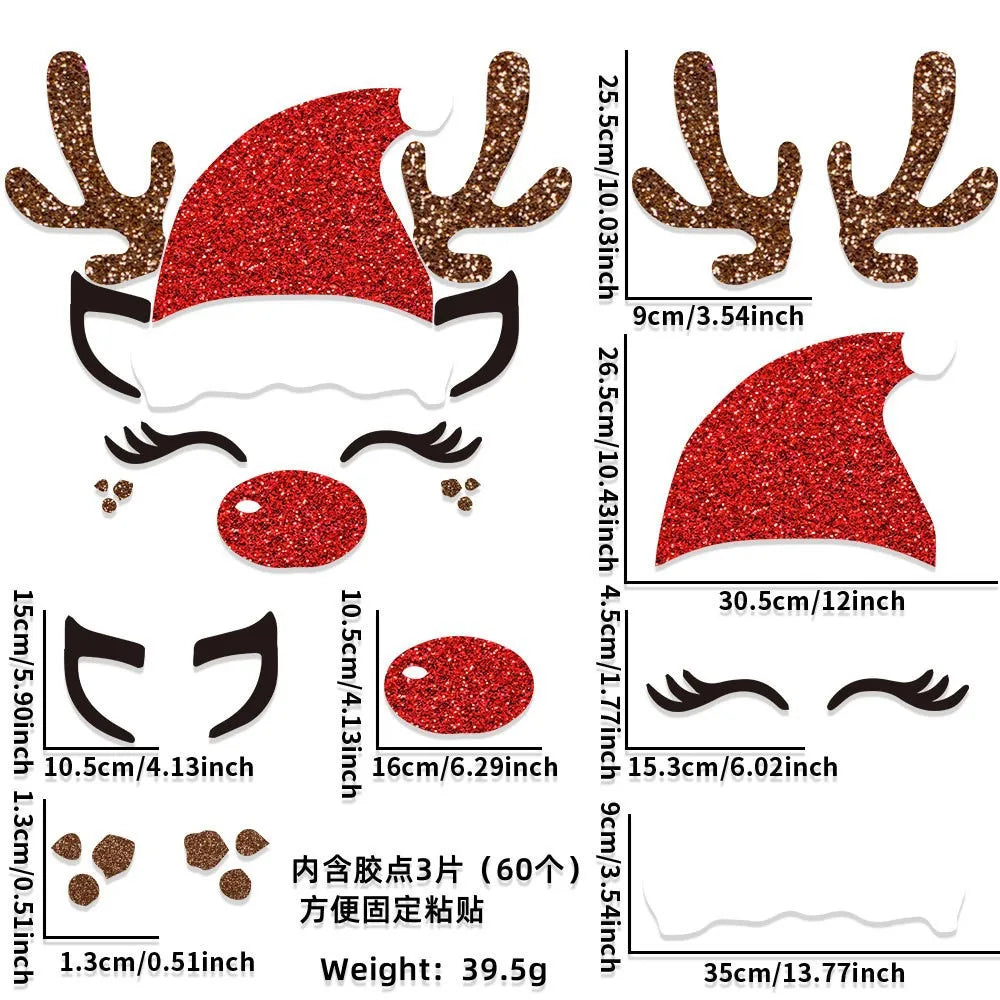 Christmas Door Window Stickers Felt Cloth Snowman Santa Claus Elk Wall Sticker Christmas Home Decoration Happy New Year 2024 - Novo Fusion