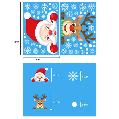 Christmas Window Stickers Santa Claus Snowflake DIY Wall Decal 2023 Christmas Decorations For Home New Year Ornaments Gift 2024 - Novo Fusion