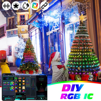 Christmas Tree Lights Application DIY Lmage LED RGB IC String Light Bluetooth Control LED Christmas Decorations 2024 - Novo Fusion