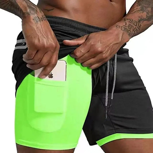 Men's Sport Shorts cool Sportswear Double-deck Running Shorts Summer 2 In 1 Casual Bottoms Fitness Training Jogging Short Pants - Novo Fusion