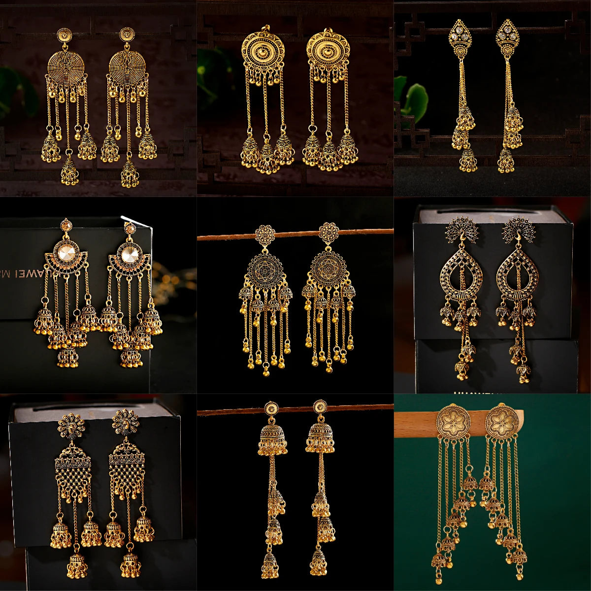 2023 New Indian Jhumka Earrings Retro Jewelry For Women Boho Ethnic Vintage Golden Long Tassel Drop Round Beaded Earrins Jewelry Novo Fusion - Chic Essentials for Life's Canvas