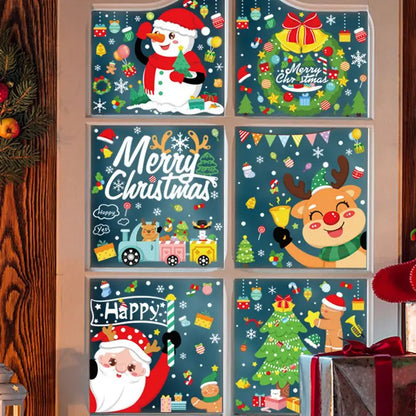 Christmas Window Stickers Santa Claus Snowflake DIY Wall Decal 2023 Christmas Decorations For Home New Year Ornaments Gift 2024 - Novo Fusion
