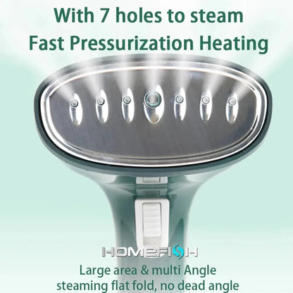 Garment Steamers 280ml Handheld Fabric Steamer 7 Holes 20 Seconds Fast-Heat 1500W Garment Steamer for Home Travelling Portable - Novo Fusion