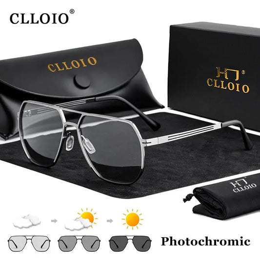 CLLOIO Fashion High Quality Photochromic Sunglasses Men Women Polarized Sun Glasses Chameleon Anti-glare Driving Oculos de sol - Novo Fusion