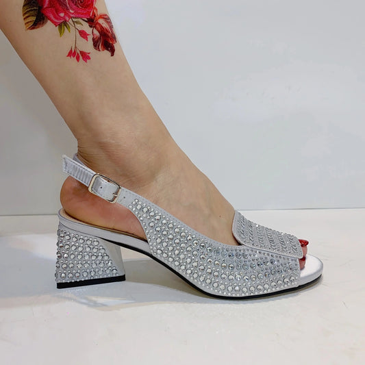 Fashionable Luxury Sandals Top Italian Designers 2023 Party Bright Diamond Uppers Summer Women's Shoes With High-heeled Nigeria - Novo Fusion