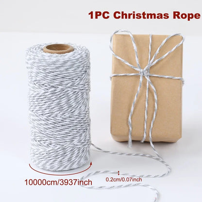 Christmas Wrapping String Rope Merry Christmas Decoration For Home 2024 Navidad Natal Noel Gift Box Packaging Rope New Year 2025 - Novo Fusion