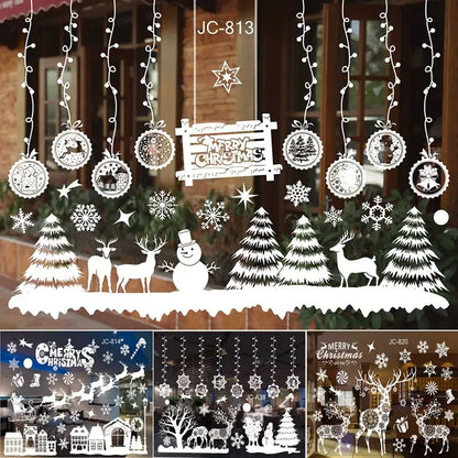 Christmas Window Stickers Merry Christmas Decorations For Home 2024 Christmas Wall Sticker Kids Wall Decals Happy New Year 2025 - Novo Fusion