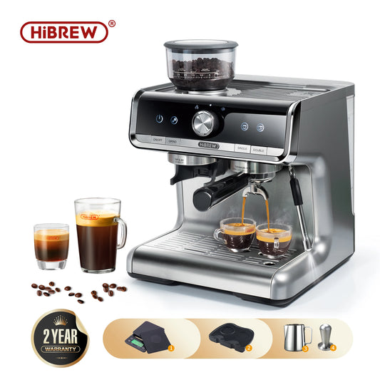HiBREW  Barista Pro 20Bar Bean to Espresso,Cafetera  Commercial Level Coffee Machine with Full Kit for Cafe Hotel Restaurant H7 - Novo Fusion