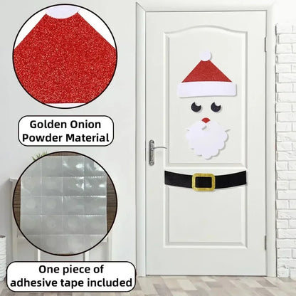 Christmas Door Window Stickers Felt Cloth Snowman Santa Claus Elk Wall Sticker Christmas Home Decoration Happy New Year 2024 - Novo Fusion
