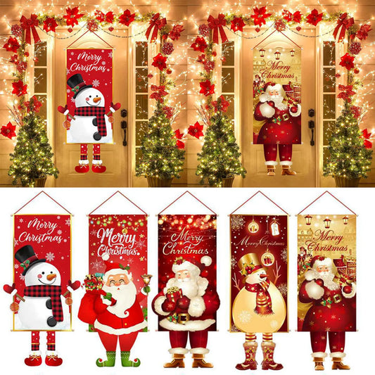 Santa Claus Hanging Flag Merry Christmas Decorations For Home 2024 Christmas Ornaments Navidad Natal Xmas New Year Gifts 2025 - Novo Fusion