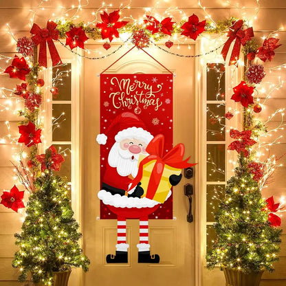 Santa Claus Hanging Flag Merry Christmas Decorations For Home 2024 Christmas Ornaments Navidad Natal Xmas New Year Gifts 2025 - Novo Fusion