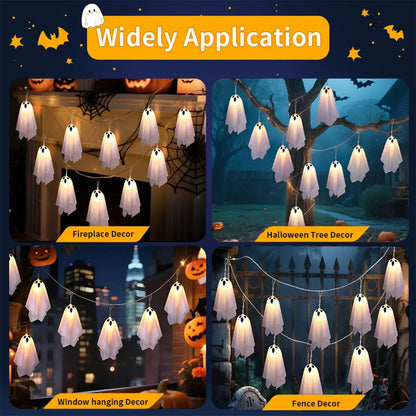 Halloween Ghost White Ghost Hanging Light Ghosts HorrorProps for Halloween Party White Flying Ghosts Haunted House Decor
