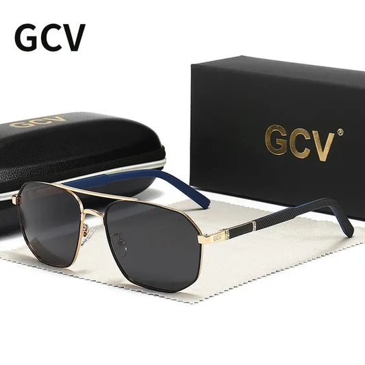 GCV 2021 Brand Classic Pilot Square Polarized Sunglasses Metal Frame Men's Driving Male Sun Glasses Eyewear UV Blocking Luxury - Novo Fusion