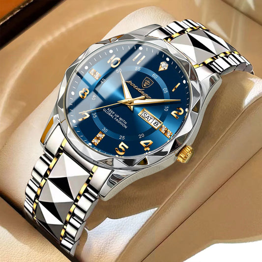POEDAGAR Luxury Men Quartz Watch Waterproof Date Week Luminous Wristwatch Stainless Steel Men's Watches Male Clock Sports Reloj - Novo Fusion