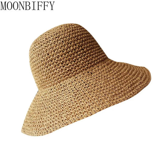 Summer Fashion Women Straw Hat Lady Summer Sun Hat Visor Cap Panama Style Bucket Cap Strawhat Beach Hat Femme Shade Hat - Novo Fusion