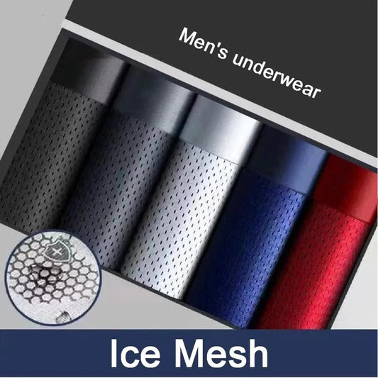 Boxers Men Boxer Shorts Men Underwear Male Underwear Boxers Homme Ice Silk Mesh Boxershorts  Plus Size Panties Sexy Underpants - Novo Fusion
