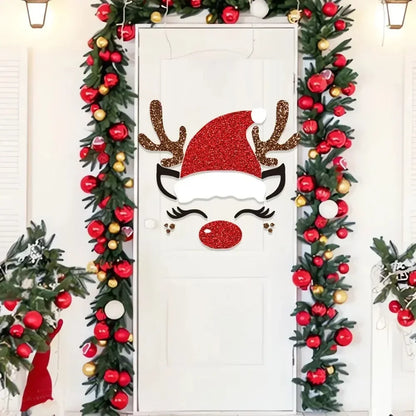 Christmas Door Window Stickers Felt Cloth Snowman Santa Claus Elk Wall Sticker Christmas Home Decoration Happy New Year 2024 - Novo Fusion
