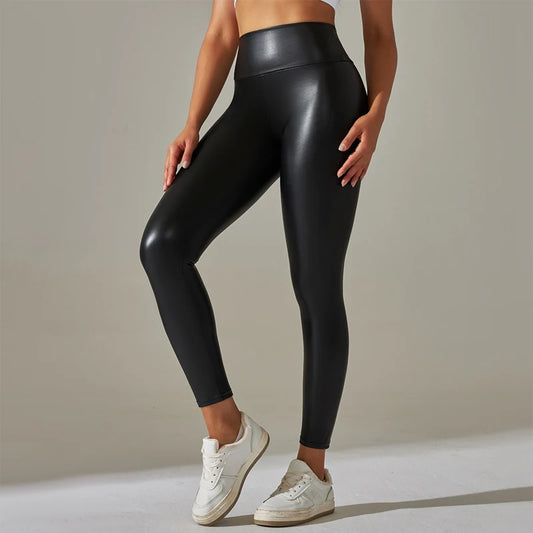 Trendy New Oversized WOMEN'S Leggings, High Waisted Tight and Sexy PU Leather Pants, Colorful Yoga Pants for Women - Novo Fusion