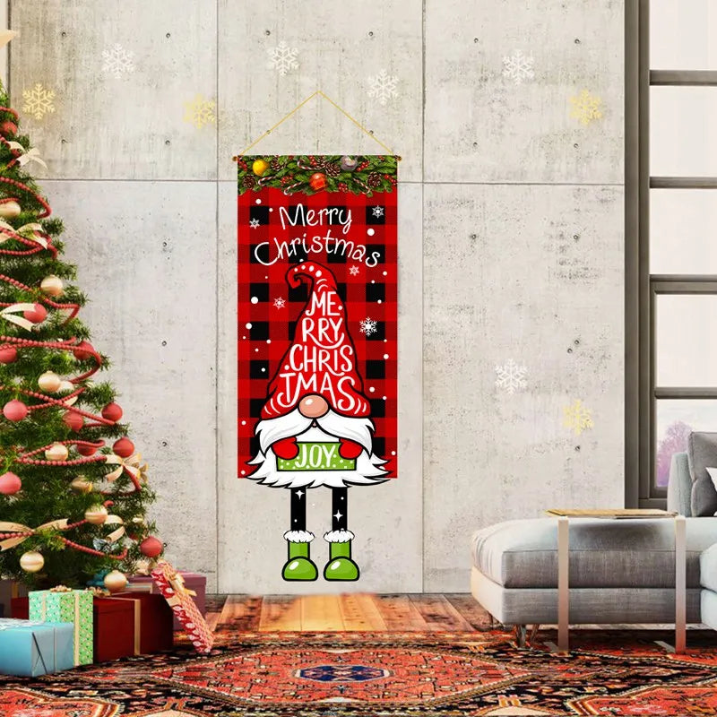 Christmas Hanging Flag Decoration Merry Cristmas Decor for Home 2024 Hanging Flag Xmas Ornament Navidad Natal New Year Gift 2025 - Novo Fusion