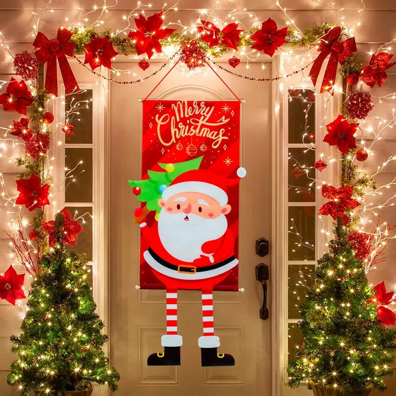 Santa Claus Hanging Flag Merry Christmas Decorations For Home 2024 Christmas Ornaments Navidad Natal Xmas New Year Gifts 2025 - Novo Fusion