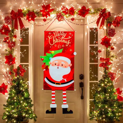 Santa Claus Hanging Flag Merry Christmas Decorations For Home 2024 Christmas Ornaments Navidad Natal Xmas New Year Gifts 2025 - Novo Fusion