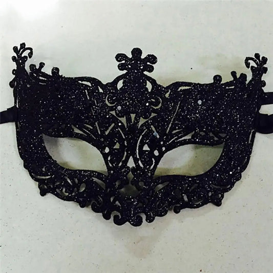 Cosplay Face Covers Party Mask Glitter Shinny Women Ribbon Mysterious Eye Cover For Masquerade Luxury Venetian Mask Halloween - Novo Fusion