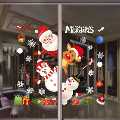 Christmas Window Stickers Merry Christmas Decorations For Home 2024 Christmas Wall Sticker Kids Wall Decals Happy New Year 2025 - Novo Fusion
