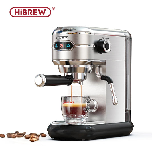 HiBREW Coffee Maker Cafetera 20 Bar Inox Semi Automatic Super Slim ESE POD& Powder Espresso Cappuccino Machine Hot Water H11 - Novo Fusion