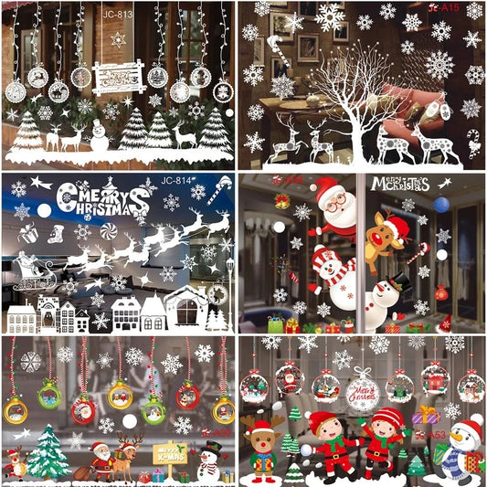 Christmas Window Stickers Merry Christmas Decorations For Home 2024 Christmas Wall Sticker Kids Wall Decals Happy New Year 2025 - Novo Fusion