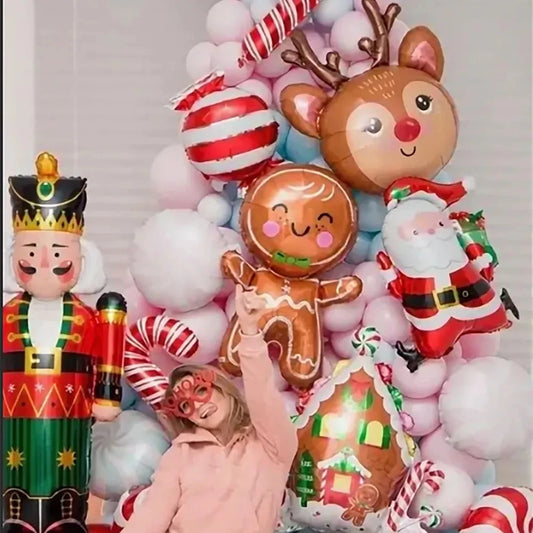 Merry Christmas Balloons Candy Santa Claus Elk Ballons DIY Christmas Decorations For Home New Year 2024 Navidad Party Decor - Novo Fusion