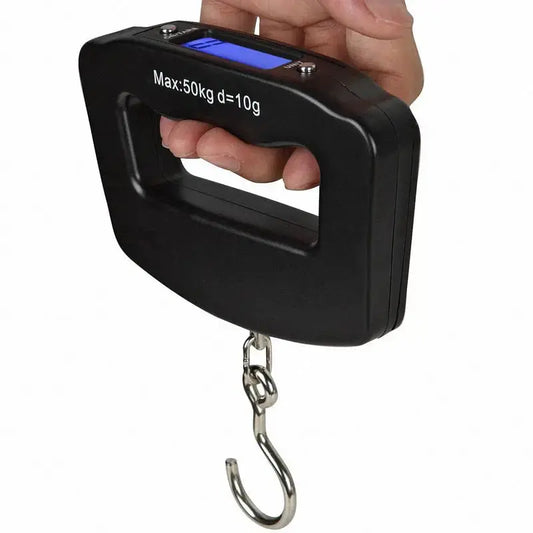 50kg/110lb Portable Scale LCD Digital Luggage Suitcase Scale Handled Travel Baggage Bag Fish Weighting Hook Hanging Scales - Novo Fusion