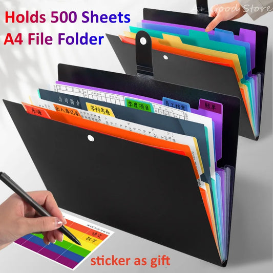 7 Layers Expanding A4 File Folder Storage Bag Test Paper Document Organizer File Briefcases School Stationery Office Supplies - Novo Fusion