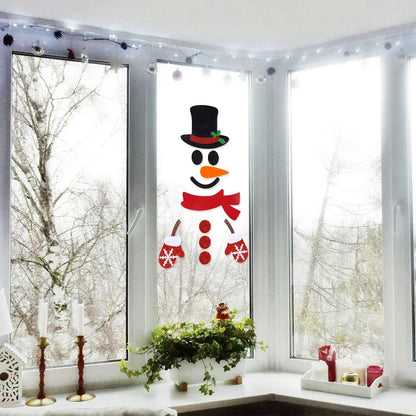 Christmas Door Window Stickers Felt Cloth Snowman Santa Claus Elk Wall Sticker Christmas Home Decoration Happy New Year 2024 - Novo Fusion