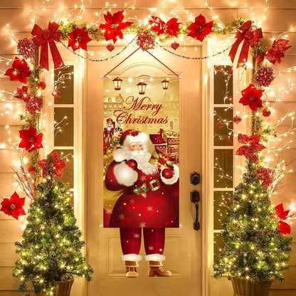 Santa Claus Hanging Flag Merry Christmas Decorations For Home 2024 Christmas Ornaments Navidad Natal Xmas New Year Gifts 2025 - Novo Fusion