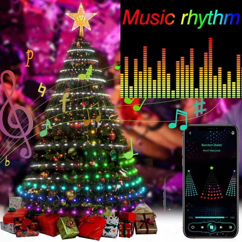 Christmas Tree Lights Application DIY Lmage LED RGB IC String Light Bluetooth Control LED Christmas Decorations 2024 - Novo Fusion