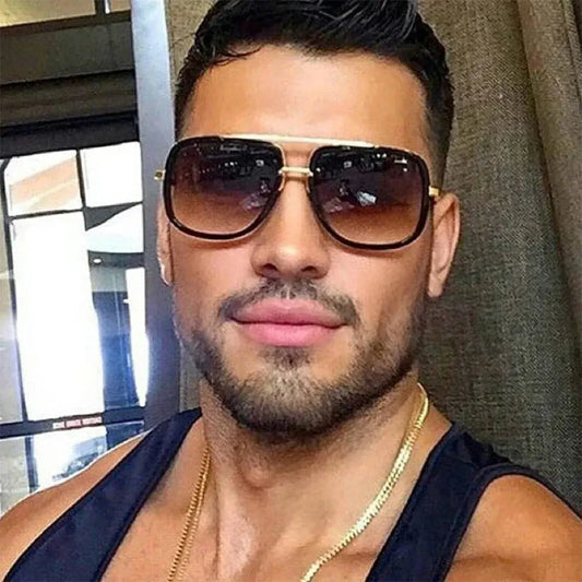 Classic Oversized Men Sunglasses Luxury Brand Women mach one Sun Glasses Square retro Oculos de sol Male UV400 Mirror Eyewear - Novo Fusion