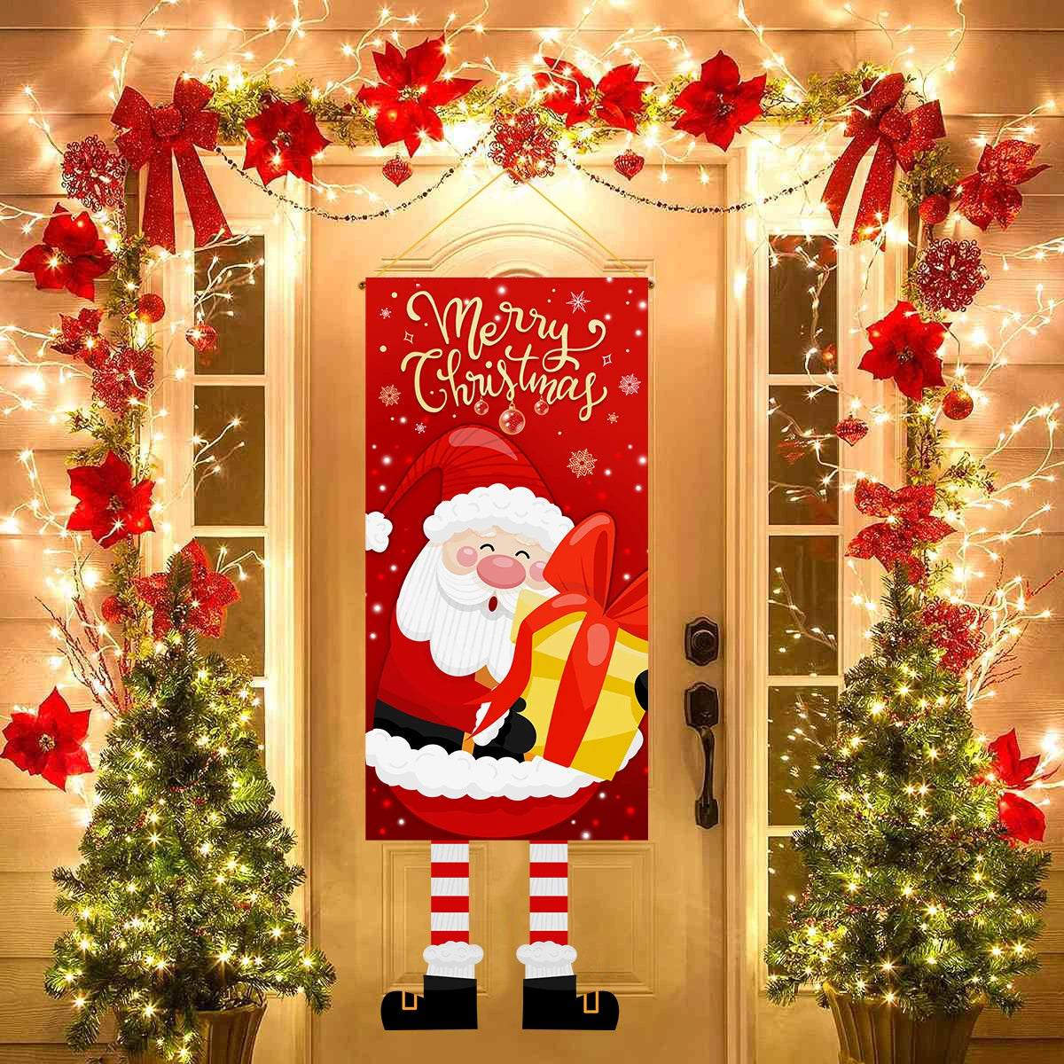 Christmas Hanging Flag Decoration Merry Cristmas Decor for Home 2024 Hanging Flag Xmas Ornament Navidad Natal New Year Gift 2025 - Novo Fusion
