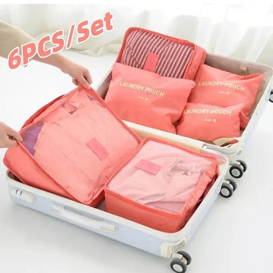 6pcs Set Travel Suitcase Organizer Bags  Shoe Clothes Luggage Organizer Bags Luggage Packing Cubes for Travel Organizer Storag - Novo Fusion