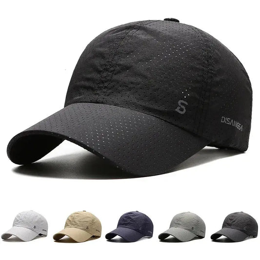 Men Women Mesh Moisture-Waging Quick Dry Baseball Cap Male Summer Female Originality Adjustable Breathable Sun Visor Fishing Hat - Novo Fusion